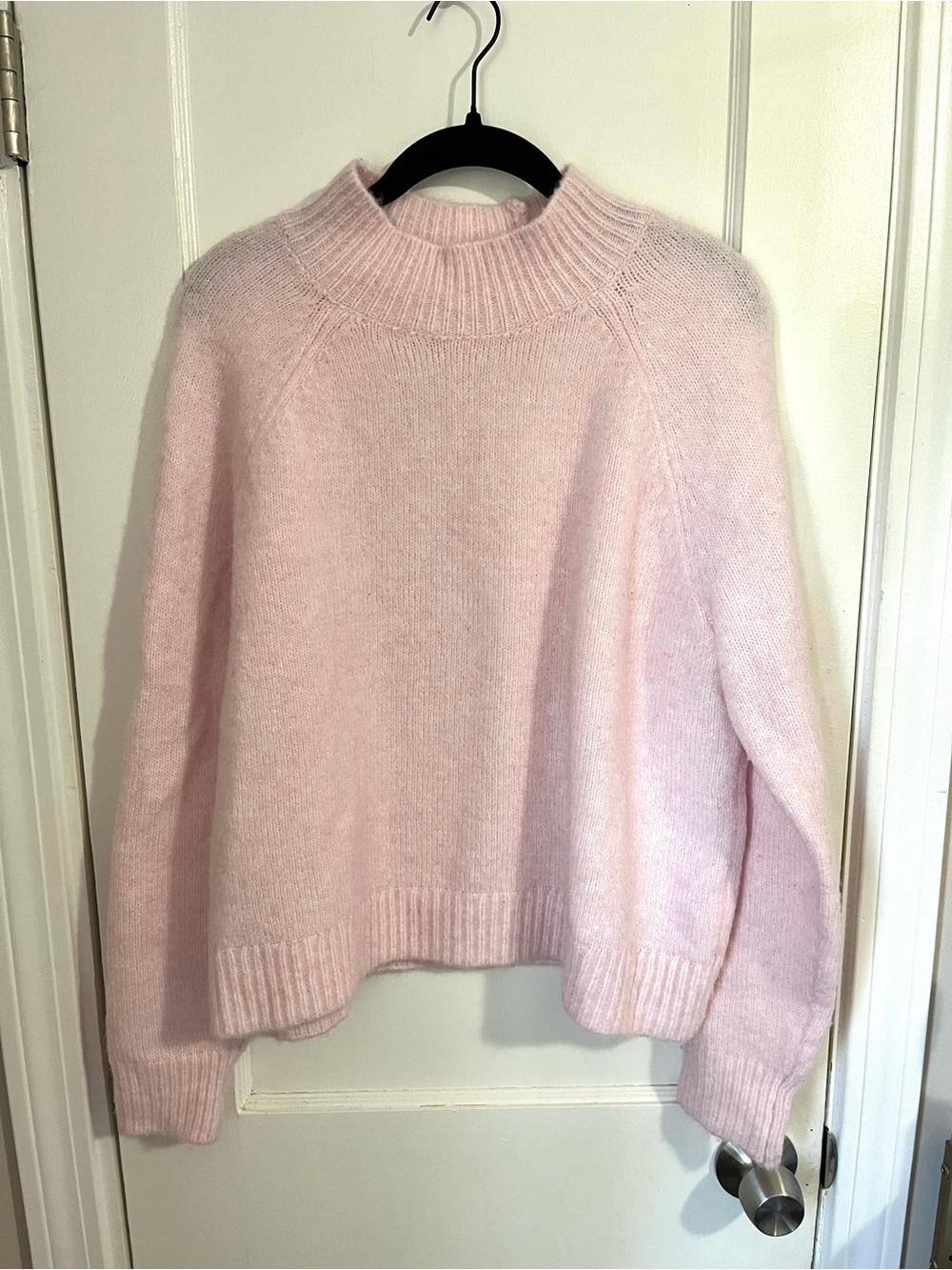 Banana Republic Soft Pink Wool Blend Mock-Neck Sweater
